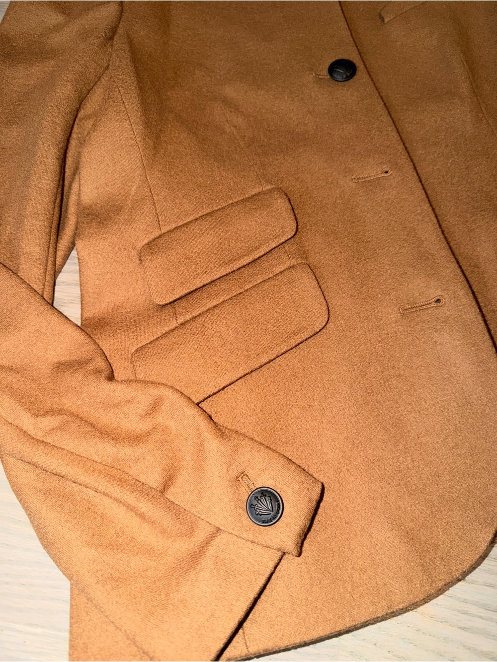 rag & bone Camel Wool-Blend Tailored Button Jacket - Picture 7 of 7